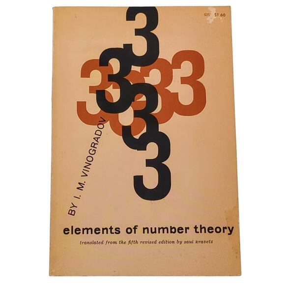 Elements of Number Theory I. M. Vinogradov 1st English Translation PB Vintage - Picture 1 of 4